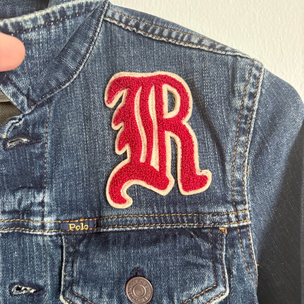 Polo by Ralph Lauren Blue Denim Jacket with Pink Detail - Picture 4 of 16